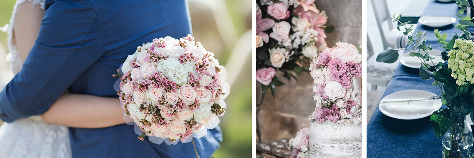 slate blue and blush wedding color palette