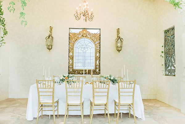 gold and blush table inspiration at the Wright House