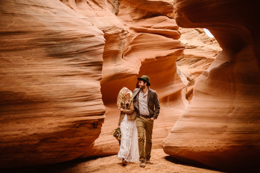 page arizona elopement slot canyon - Traci Edwards Photography