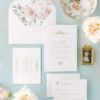 romantic blush watercolor floral with vintage accents