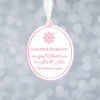 Acrylic Snowflake Ornament - Rose Gold Mirror - Mrs. and Mrs. with wedding date and snowflake accent