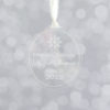 Acrylic Snowflake Ornament - engraved clear acrylic and silk ribbon