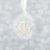 Vintage Monogram Holiday Ornament monogram Christmas ornament with gold and clear acrylic