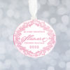 floral wreath mirror acrylic baby's first Christmas ornament
