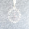 mrs and mrs Christmas ornament in clear acrylic