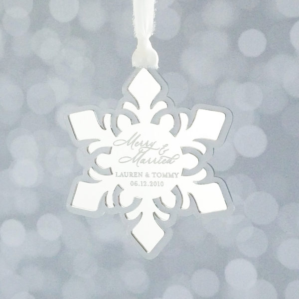 Acrylic Snowflake Ornament – Silver Mirror layered acrylic snowflake ornament
