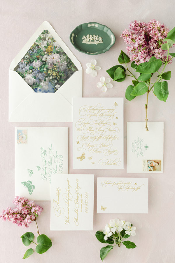 Daphne regency inspired bridgerton wedding invitation