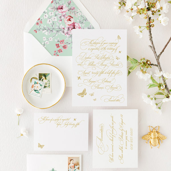 Daphne formal wedding invitation Regency inspired wedding invitation
