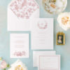toile wedding invitation - dusty rose