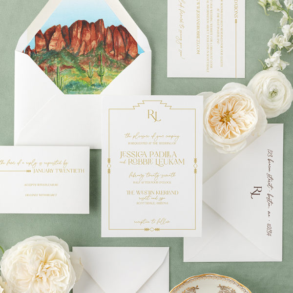Jessica Suite Arizona desert wedding invitation - Superstition Mountain wedding invitation