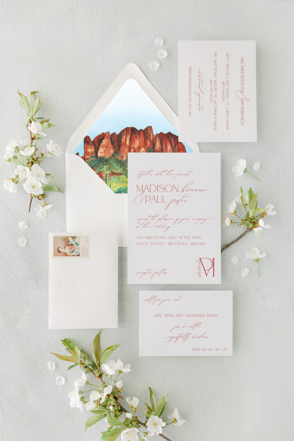 superstition mountains wedding invitation