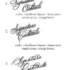 font options bar sign font options for signature cocktail sign