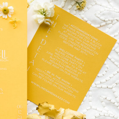 BRIGHT YELLOW WEDDING INVITATION - LINDSAY DETAILS