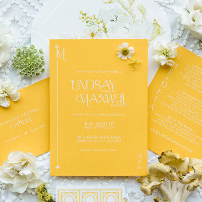 BRIGHT YELLOW WEDDING INVITATION - LINDSAY INVITATION