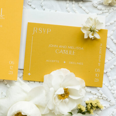 BRIGHT YELLOW WEDDING INVITATION - LINDSAY RSVP