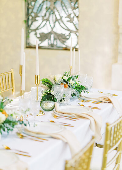 gold tablescape the wright house mesa arizona