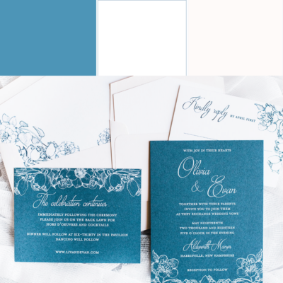 dusty blue and pale pink color palette for wedding
