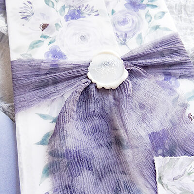 vellum wrap wedding invitation